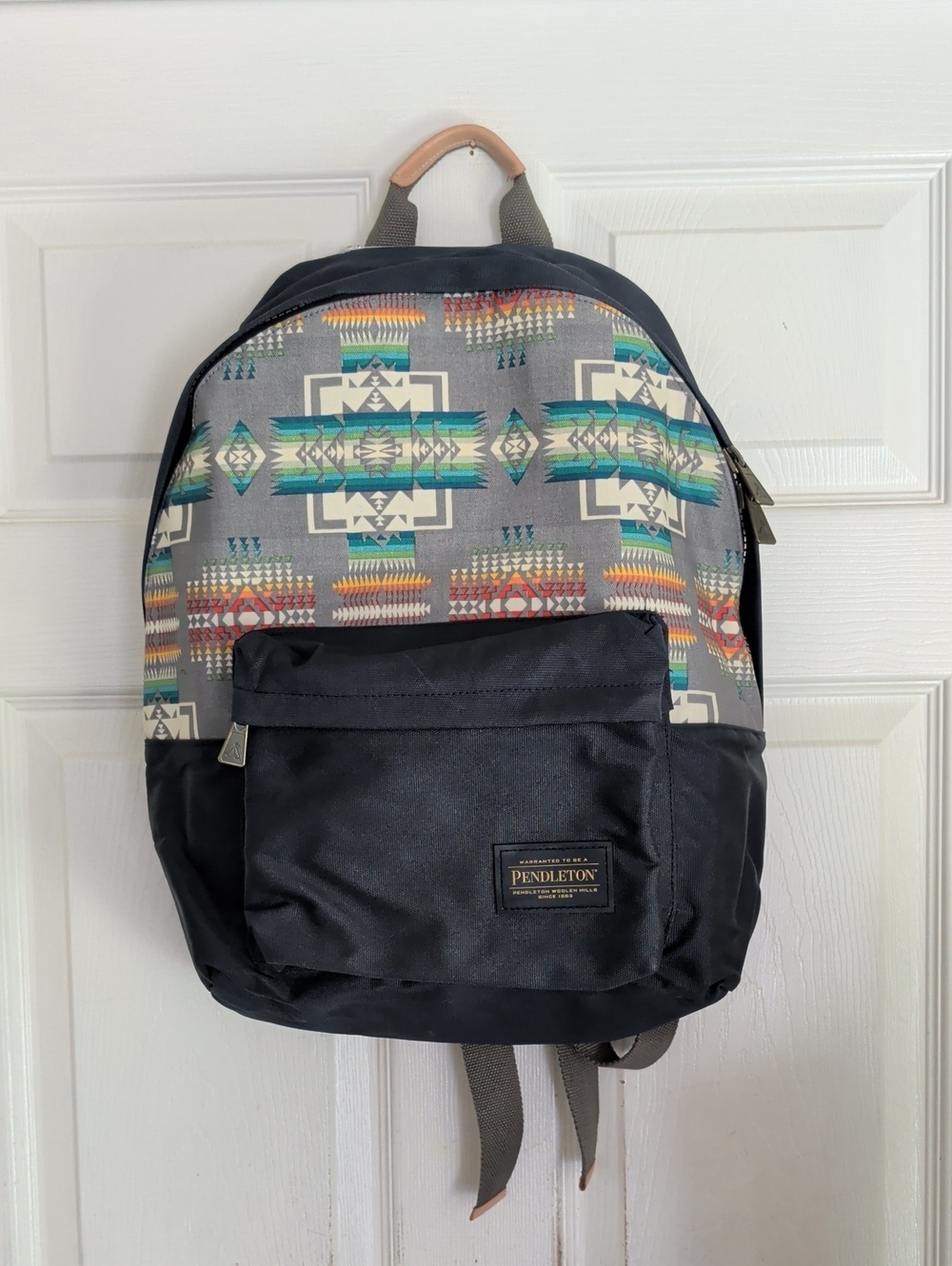 PENDELTON BACKPACK TRIBAL Native American NAVEJO Print Navy Blue And Gray